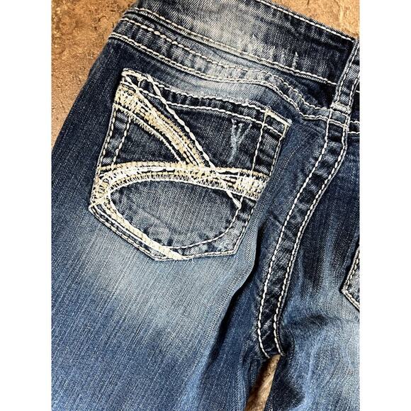 Silver Twisted Bootcut, distressed stretch denim jeans, women's 27 / 35 - Picture 11 of 12